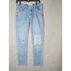 Levi’s 711 Jeans Womens 28 blue high rise skinny stretch patchwork detail